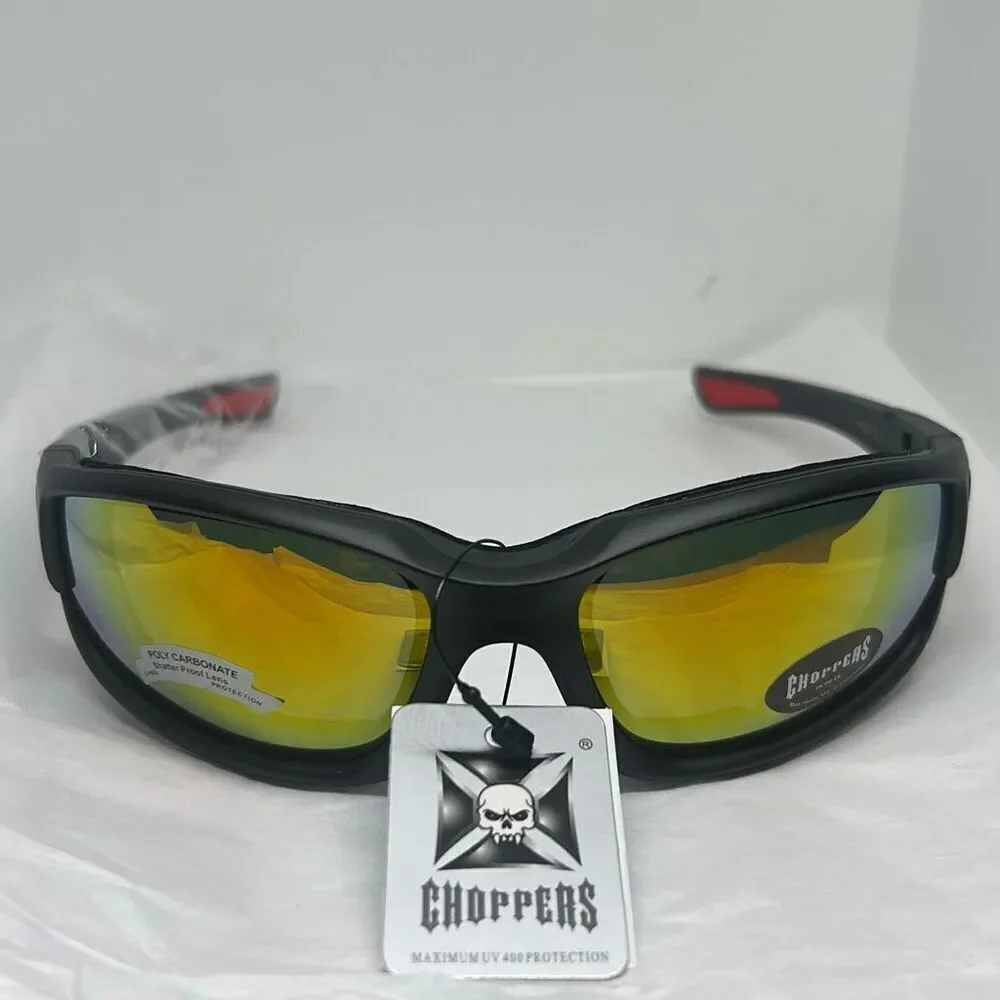 Choppers Padded Sunglasses with Mirror Lenses